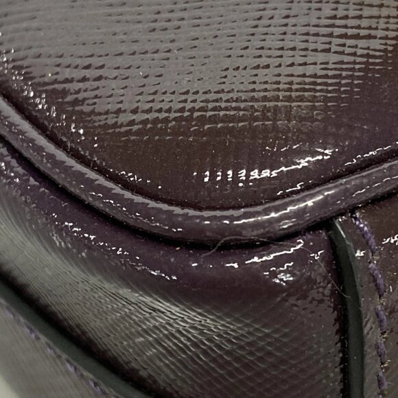 Auth PRADA Purple Patent Leather Shoulder Bag - Picture 6 of 14